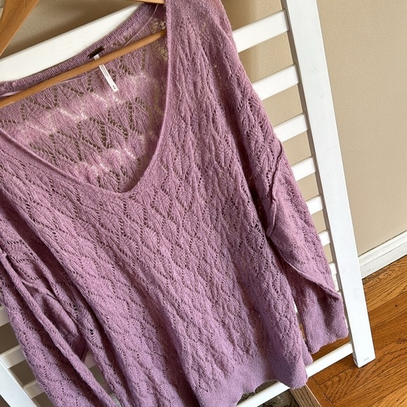 FREE PEOPLE Lilac Say Hello Oversized Tunic Sweater Size M - Picture 5 of 14